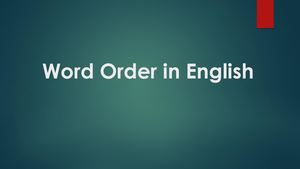 Calaméo - Word Order in English sentence.