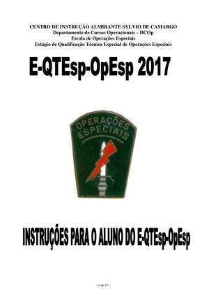 Estágio de Qualificação Técnica Especial de Operações Especiais (E-QTEsp-OpEsp)