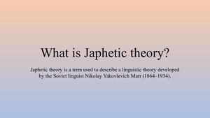 Japhetic Theory Laura