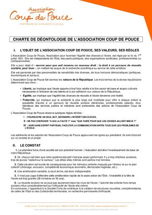 Charte Association Coup de Pouce