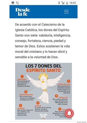 Fichas para los alumnos de 5º y 6º para trabajar el Espíritu Santo