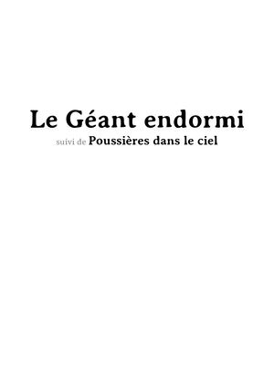 Le Géant Endormi - Michel Piquemal