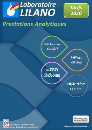 Laboratoire Lilano  - Catalogue des Prestations 2020