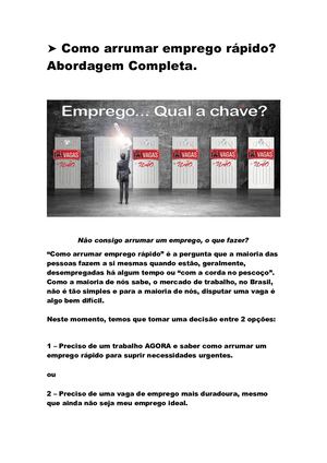 Como Arrumar emprego rápido?