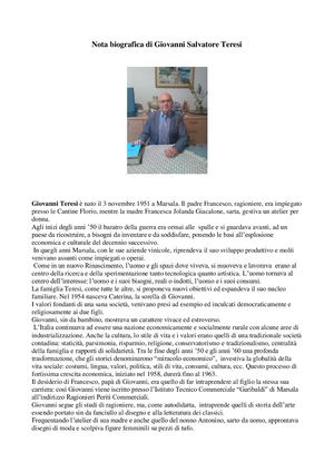 Nota Biografica Di Giovanni Salvatore Teresi