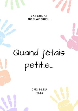 Quand J'étais Petit Cm2 2020