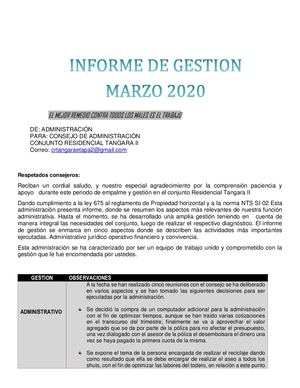 Informe Administrativo Marzo 2019