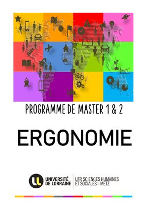 Plaquette Master Ergonomie 2020