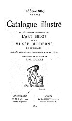 - Catalogue Art Belge F G. DUMAS 1830 1880 -.