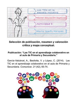 Actividad 5: Las TIC en el aprendizaje colaborativo en el aula de Primaria y Secundaria