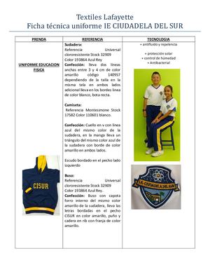 Ficha Tecnica Uniforme