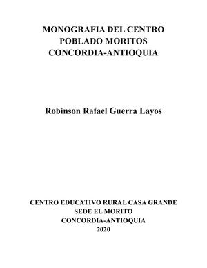 Monografía Escuela El Morito, Concordia, Antioquia, Colombia