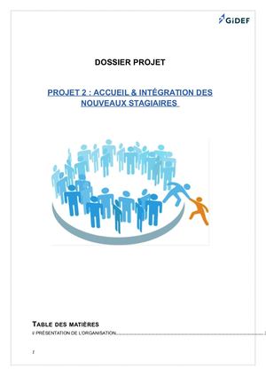 Projet Procédure D Intégration Des Nouveaux Stagiaires1