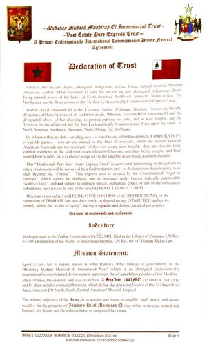 19 Sha'ban 1441 Mc Declaration Of Trust