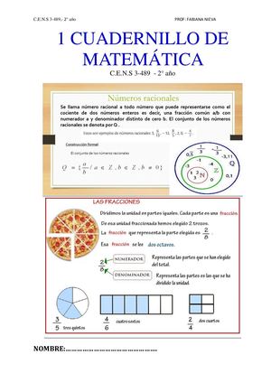 1 Cuadernillo De Matemática 2año