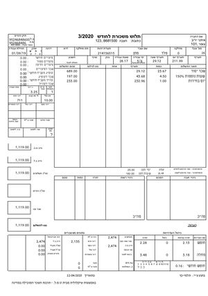תלושים מתוקנים.