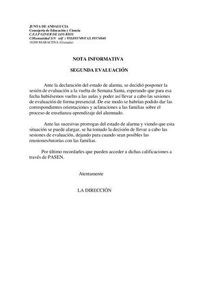 Información Sobre Las Notas