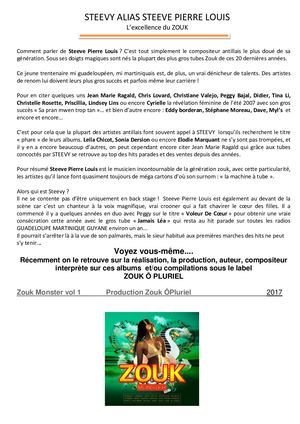 Biographie de Steve Pierre Louis Alias Steevy