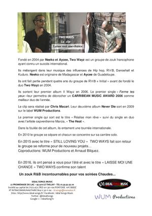 Biographie du groupe "Two Ways"