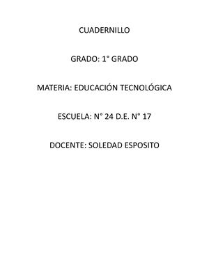 Cuadernillo 1°grado