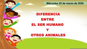 Diferencia Entre Seres Humanos Y Animales 1°