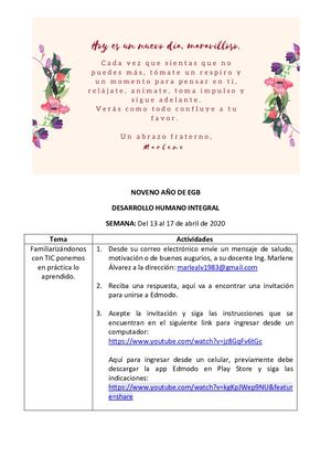 Noveno Año Dhi Quinta Semana