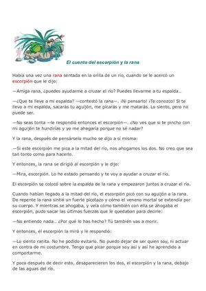 FICHA C. El Cuento Del Escorpión Y La Rana