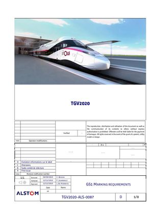 Tgv2020 Marking Requirement Using Gs1 Standard