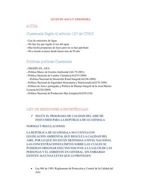 Leyes De Agua Y Atmosfera