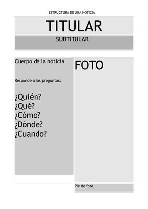 Estructura De Una Noticia