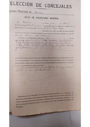 acta de escrutinio general elecciones municipales Canena Abril 1931