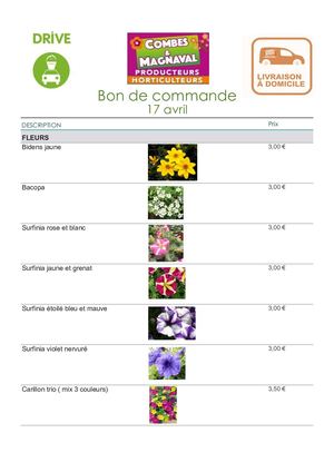 Liste fleurs - 17 avril