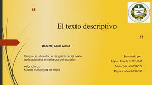Texto Descriptivo