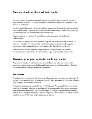 Componentes De Un Sistema De Información