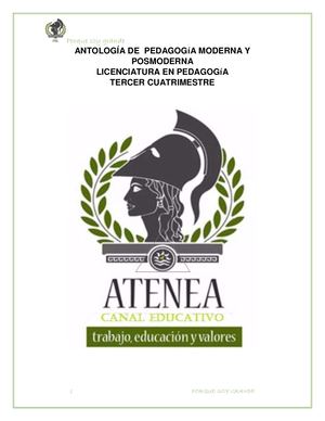 Antología De Pedagogia Moderna Y Posmoderna