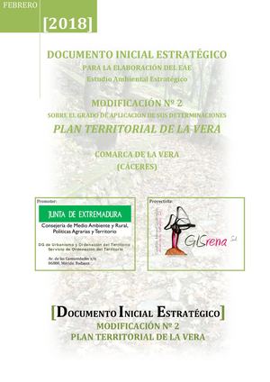 ESTUDIO AMBIENTAL ESTRATÉGICO SOBRE EL PLAN TERRITORIAL DE LA COMARCA DE LA VERA (CÁCERES)