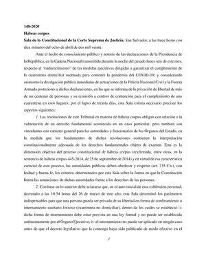 Hábeas Corpus Hc148 2020