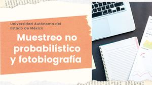 Muestreo no probabilístico y fotobiografía