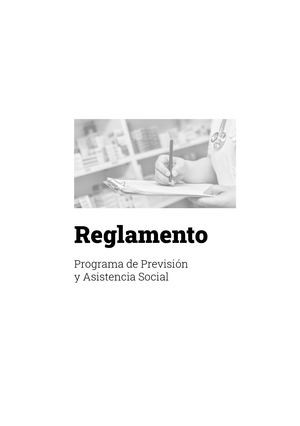 Reglamento de Previsión y Asistencia Social