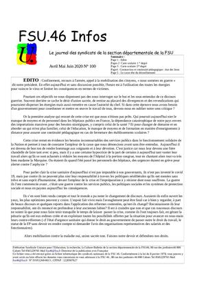 Journal Avril FSU 2020