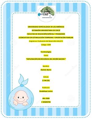 Terminologías Exploración Neurológica Del Recién Nacido
