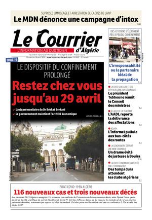 Le Courrier d'Algérie du dimanche 19 avril 2020
