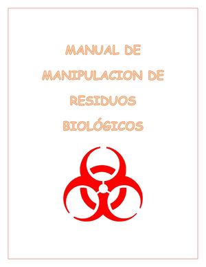 Manual De Manejo De Residuos Biológicos