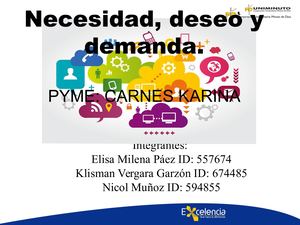 Actividad No 2 Necesidad, Deseo y demanda