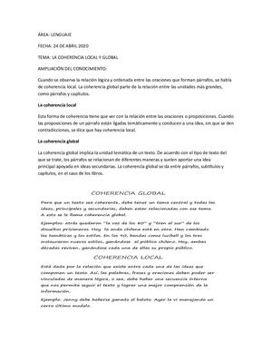 La Coherencia Global Y Local Sexto
