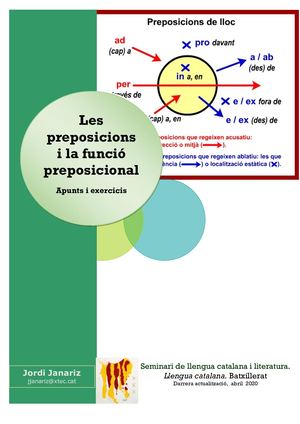 LLENGUA CATALANA. LES PREPOSICIONS (actualització abril 2020)