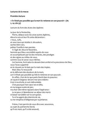 3e Dimanche de Pâques, Lectures de la Messe