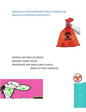 Manual De Procedimiento Para El Manejo De Residuos Peligrosos Biologicos
