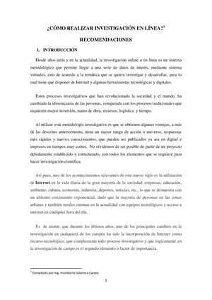 ¿CÓMO REALIZAR INVESTIGACIÓN EN LÍNEA?