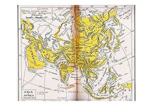 Asia y África, Mapa físico para colorear